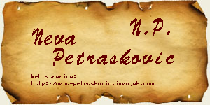 Neva Petrašković vizit kartica
